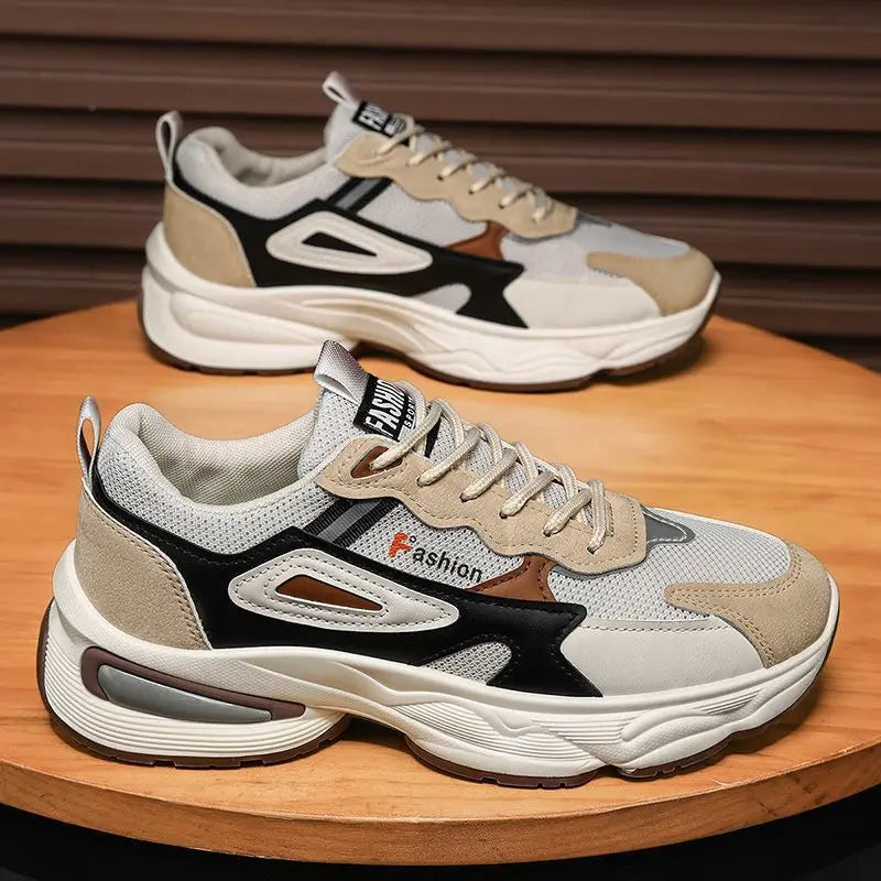 Sapatos Casuais Masculinos em Couro Respirável